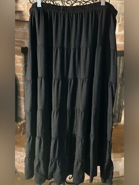 White Stag Black Tiered Maxi Skirt